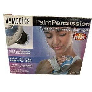 HoMedics Palm Percussion Personal Body Heat Massager 3 Head Attachments Complete